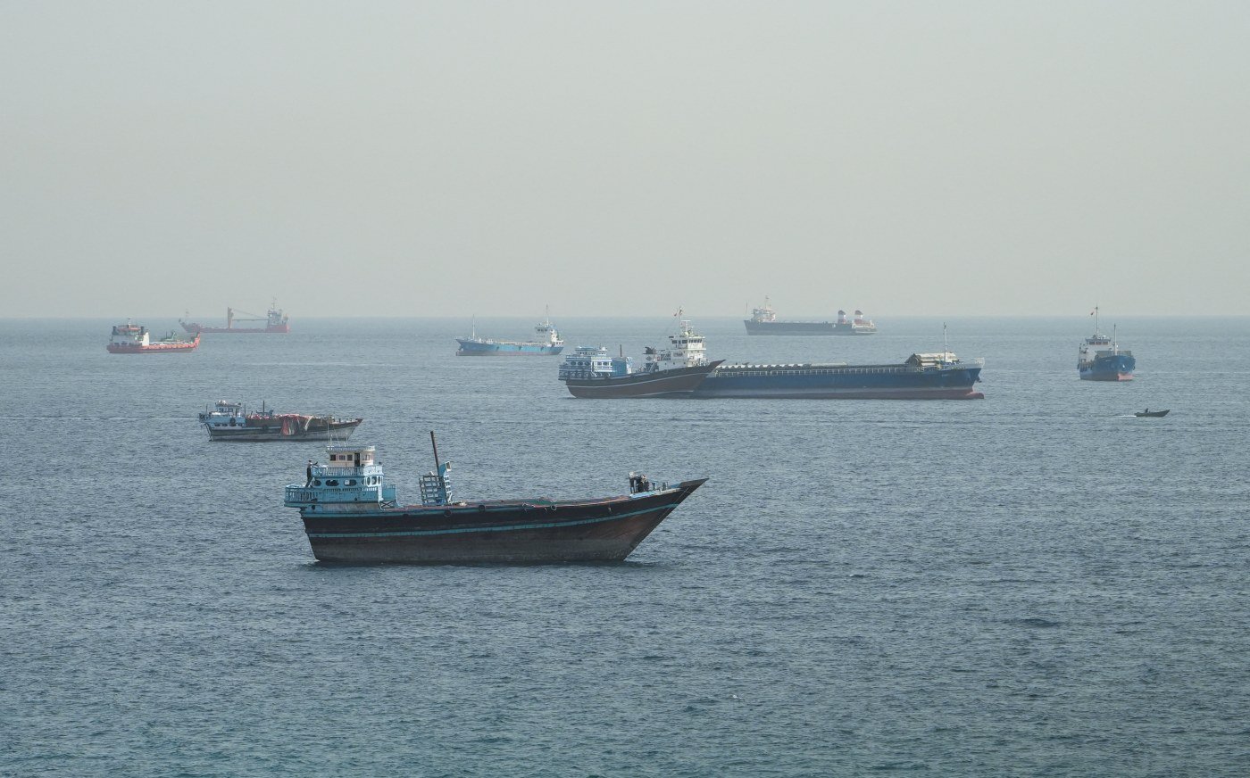 Vessels in the Strait of Hormuz near Oman last week